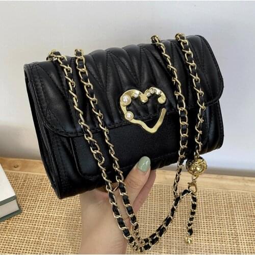 Brand Designer Chains Handbags for Women 2021 Diamond Ladies Shoulder Bags Luxury Square Crossbody Bag Female Leather Flap Sac