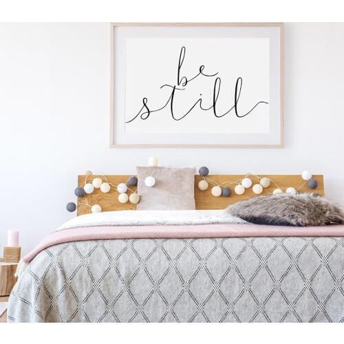 BE STILL Print Wall Art Bedroom Decor Modern Minimalist Art Poster Canvas Painting Black and White Picture Home Decoration