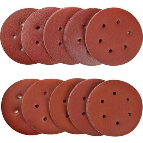 100Pcs 6 inch Grit 40-2000 Sanding Discs Pad 6-Hole Kit for Drill Grinder Rotary Tools Hook&Loop Alumina Sander Sand Paper