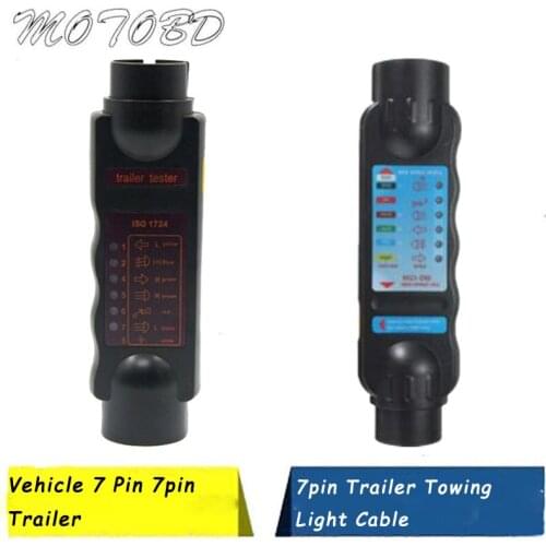 Function Same Color Random Vehicle 7Pin Trailer Tester Towing Light Cable Circuit Socket Diagnostic Tool with LED Towing Trailer