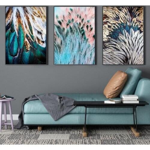 Diy Diamond Paintings Abstract Gold Green Pink Feathers Full Square Rhinestone Diamond Embroidery Cross Stitch Mosaic Home Decor