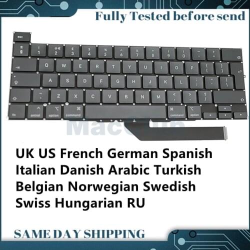 UK US French Danish German Spanish Italian Danish version keyboard for Macbook Pro A2141 UK Keyboard Japan JP Keyboard