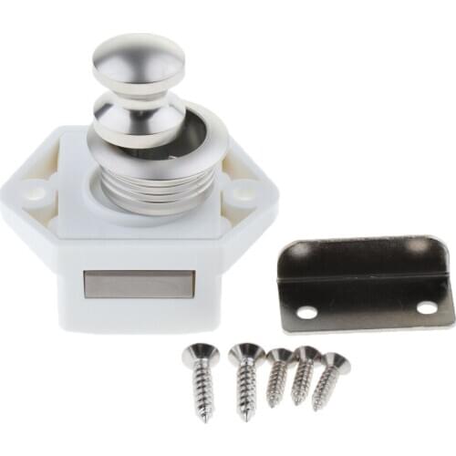 Push Button Catch Knob Lock - RV Camper Yacht Cabinet Door Lock, Keyless