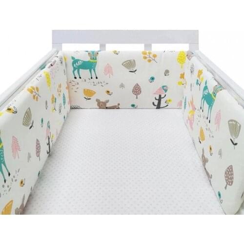 Baby Crib Bumper Set Newborn Polka Dot Cotton Printed Cot Bumpers in Crib Infant Protector For Baby Boy Girl Boy 200*30cm