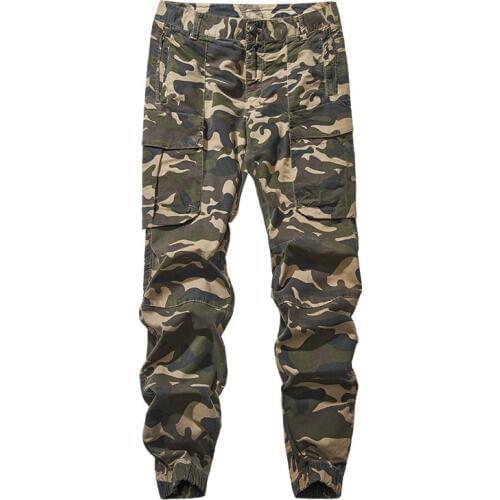 Youth camouflage multi-pocket men pants autumn Loose Casual ankle-length pants Pure cotton small feet Trousers men pants