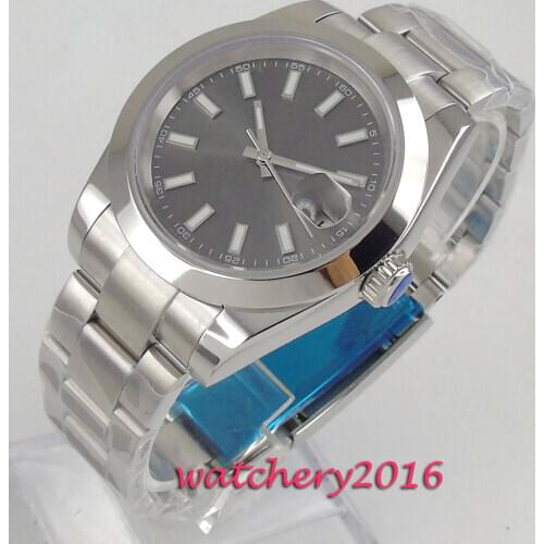 NEW Arrive 40mm Gray Dial sapphire glass MIYOTA 8215 Automatic Movement mens Watch