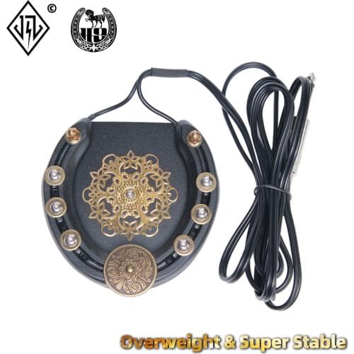 Horse Stainless Steel Tattoo Foot Pedal Switch With Wire For Power Supply Machine Clip Cord Tattoo Accessories JZ Tattoo Supply