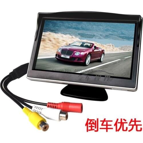 By DHL or Fedex 10pcs 5 Inch Car TFT Color LCD Rear View Monitor Digital Screen Display Support VCD DVD GPS Camera with 2 Video