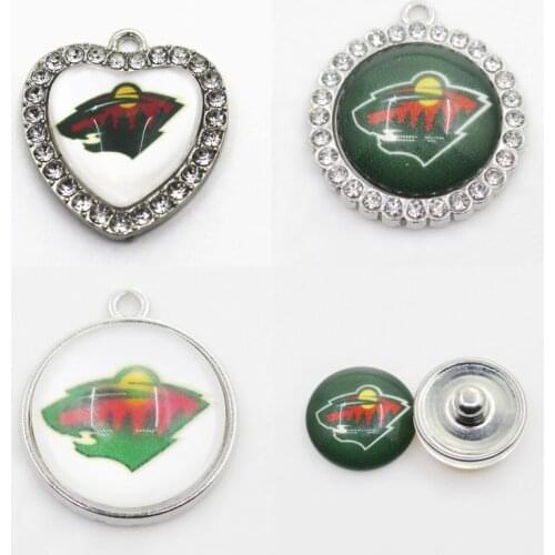 Ice Hockey Sport Minnesota Charms Wild Dangle Charms Mix Style DIY Pendant Bracelet Necklace Earrings Jewelry Accessories