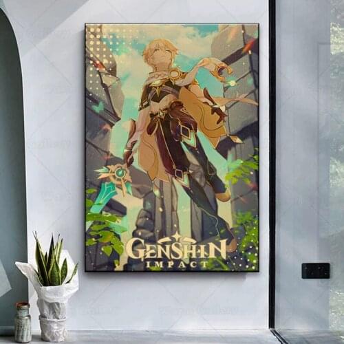 Genshin Impact ​Poster HD Game Painting Anime Girl Wall Art Prints Dorm Picture For Living Room Bedroom Home Decor