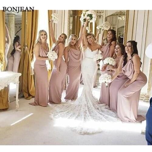 Simple Bridesmaid Dress Sleeveless Formal Dress Chiffion Sleeveless Long 2019 Bridesmaid Dresses Plus Size Custom Made