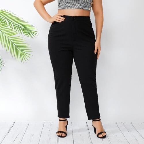 4XL 5XL Plus Size Pants Women 2021 Summer High Waist Slim Pencil Pants Black Big Size Casual Ladies Trousers