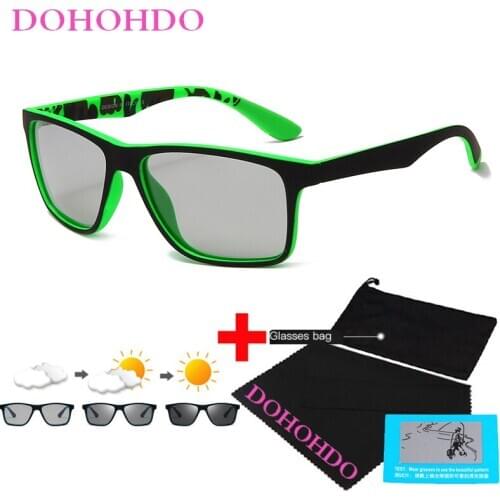 Men Photochromic Sunglasses Polarized Discoloration Glasses Male Change Color Sun Glasses Day Night Vision Driving Goggles UV400