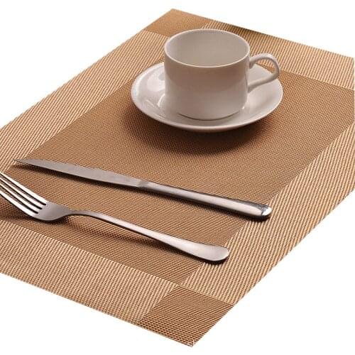 Modern Elegant PVC Placemat 4pcs/set Dining Table Mat Cafe Anti-slip Hot Placemats Bowl Pad Cup Mat Table Coasters