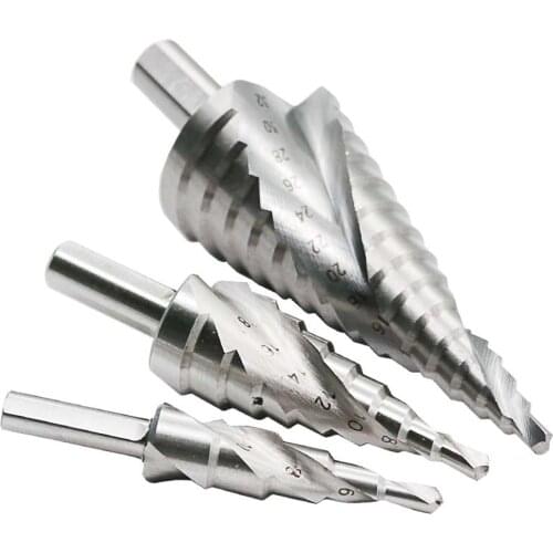 Drill Spiral Grooved 4-12 /4-32/4-20mm Woodworking Triangular Shank Silver HSS Power Tools