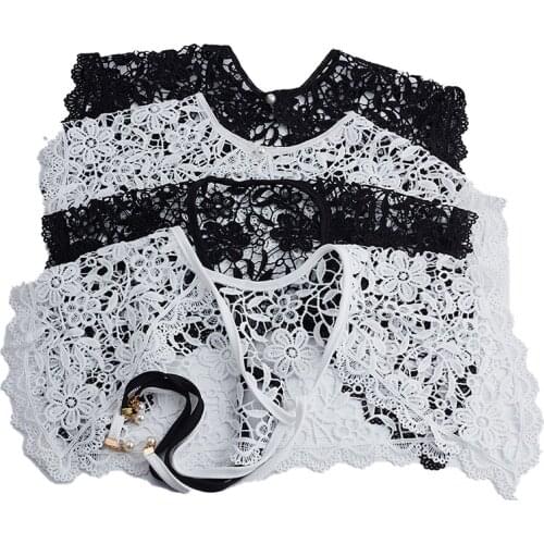 Styles Fake Collar Shawl O-Neck Doll Women Hollow Crochet Lace Detachable Collar
