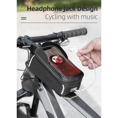 ROCKBROS 6/6.2/6.5/6.8inch Phone Bike Bag Bicycle Frame Bag Front Top Tube Cycling Bag Waterproof Case MTB Bag Bike Accessories