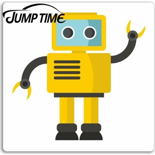 Jump Time Cute Robot Vinyl Stickers Kids Boys Fun Sticker Laptop Luggage Car Assessoires Window Decals Car Wrap DIY