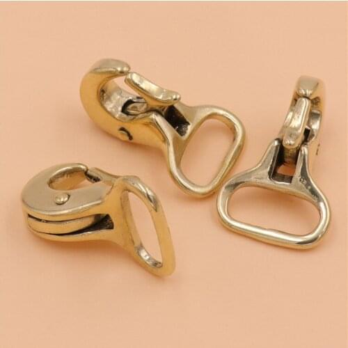 High Quality 100% Real Brass Copper Strong Metal Not Swivel Clips Snap Hook 2pcs DIY Craft Horse Dog Cow Leashes Bag Accessories