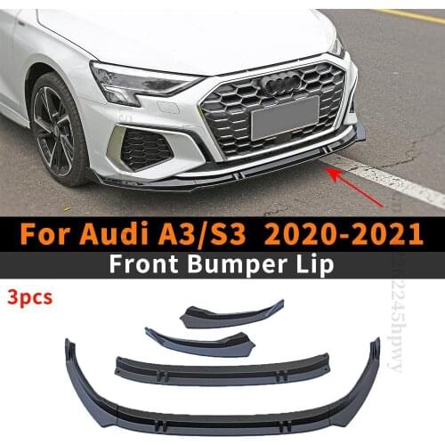 Front Bumper Lip Chin High Quality Modification Body Kit Diffuser Spoiler Deflector Cover Trim Styling For Audi A3 S3 2020 2021