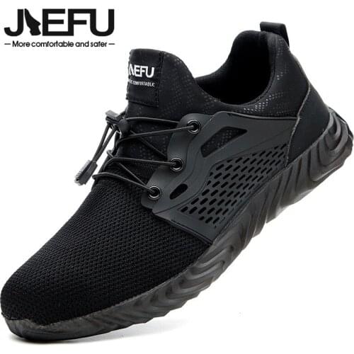 JIEFU Steel Toe Safety Shoes for Men Women Lightweight Comfortable Indestructible Construction Work Sneakers