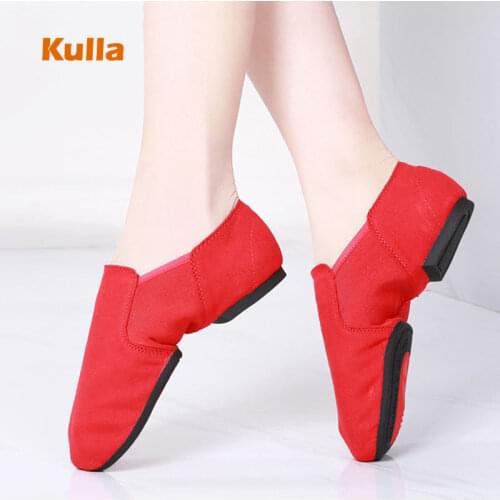 Women Canvas Jazz Dance Shoes Soft Unisex Gymnastics Practice Sneakers Ballet Fitness Shoes For Adults Children Girls Size 30-42