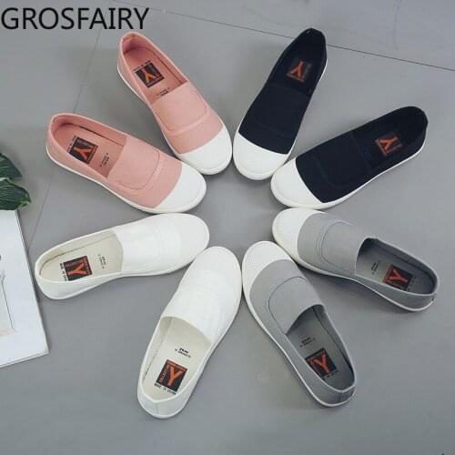 Womens Summer Casual Flat Shoes Pump White Shoes Vulcanized Shoes Without Laces Lightweight Outdoor Casual Shoes