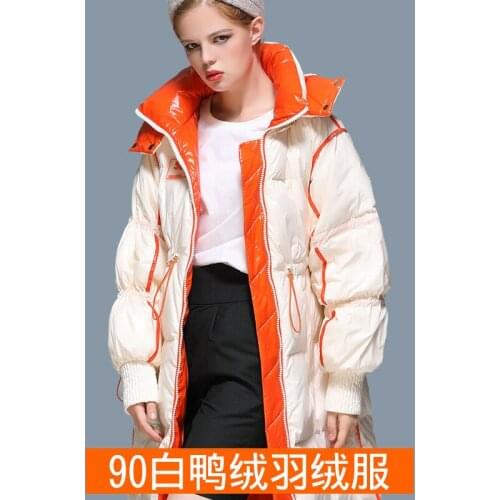 Winter large size coat bright white duck down wash-free down jacket womens mid-length 2021 autumn and winter new Korean version