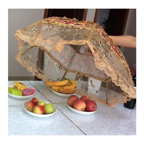 1Pcs Folding the food cover Table dust cover Bowl cover food fruit prevent the fly cover The food table dustproof umbrella