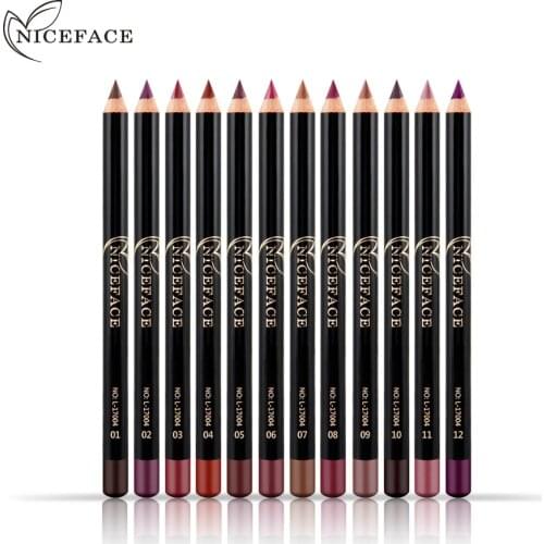 Niceface 1 pc Lip Liner Pencils Makeup Long Lasting Pigments Waterproof Matte 12 Colors Lip Liner lipstick pen Makeup tool TSLM2