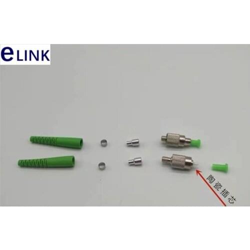 1000pcs FC/APC fiber connector kits FC/UPC with ceramic ferrule Pre-assembled green SM MM 3.0mm 2.0 0.9 optical accessory ELINK