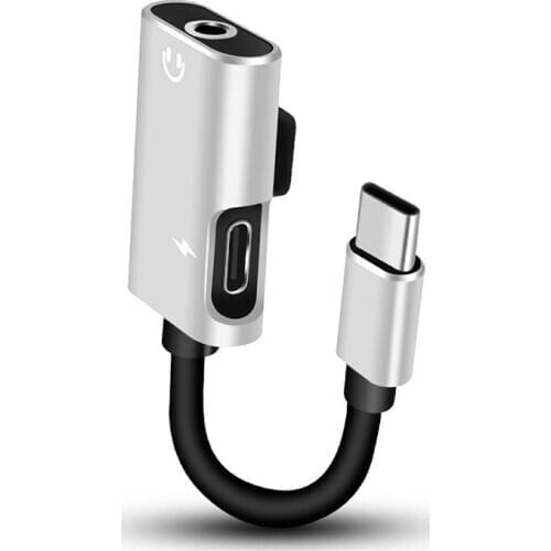 2 In 1 Type C To 3.5 Mm Charger Headphone Audio Jack USB C Cable Type-C To 3.5mm Connector Adapter for Mobile Phone