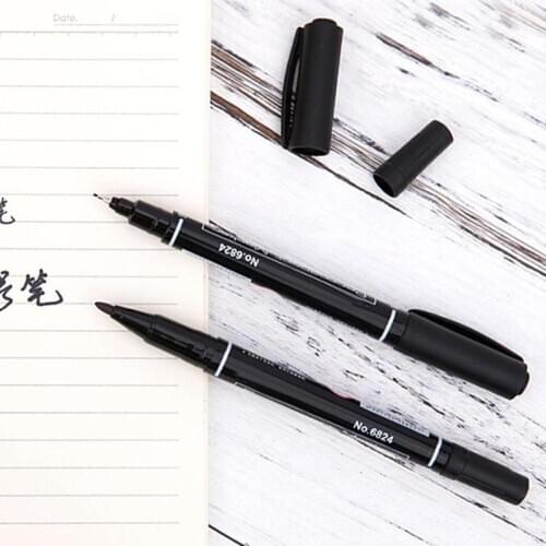 3pcsMarker Permanent Markers Twin Tip Permanent Markers Fine Point Stationery Ink Highlighter Office Red Supplies Black Blue Red