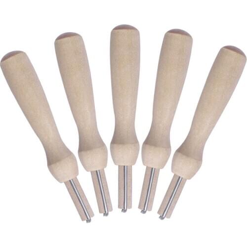5pcs Wooden Handle Holder With Felting Needles DIY Craft Sewing Needlework Felt Hand Needles Tool Set Felt DIY Sewing Package