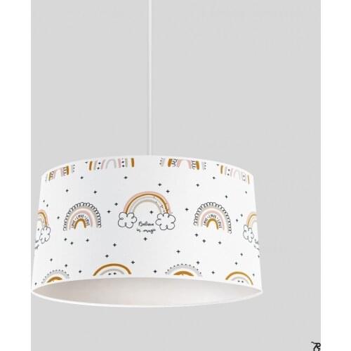 White Cloudy Rainbow Boy Printing Patterned Kids Baby Room Bedroom Light Pendant Lamp Chandelier