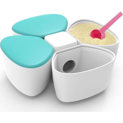 Baby Milk Powder Formula Dispenser Container Children Portable PP Case for Four-Trellis Storage Flower Shaped Sealed Feed Box