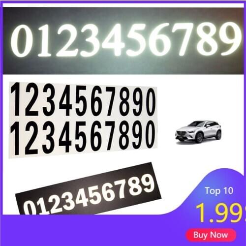 2pcs House Door Street Address Mailbox Number Or Car Digits Numeral Car Room Gate Vinyl Decal Reflective White Black Stickers