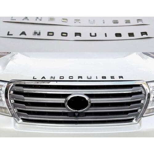 For Land Cruiser Front Bonnet Emblem Insignia Logo Sticker Badge Symbol Car Decal Black Silver Color
