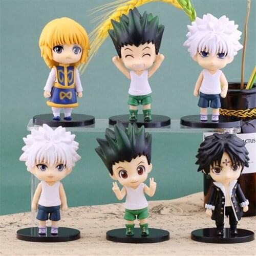 6PCS/Lot Catoon Anime Action Figure Toys HUNTER x HUNTER Gon Freecss Killua Zoldyck Kurapika Figurine Models Christmas Gift