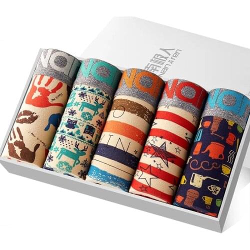 Hot Underwear Boxing Men Cotton Boxer Underpants Male Panties Breathbale Shorts U Convex Pouch Plus Size L-3XL