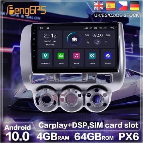 Android 10.0 PX6 GPS Navigation For Honda Jazz 1 GD 2001-2008 Auto Radio Stereo Car CD DVD Multimedia Auto Player HeadUnit 2 DIN