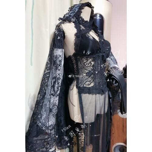 [Customized]Game NieR Automata 2B Black Flower Dress Sexy Cheongsam Any Size Cosplay Costume Women Halloween Free Shipping 2021