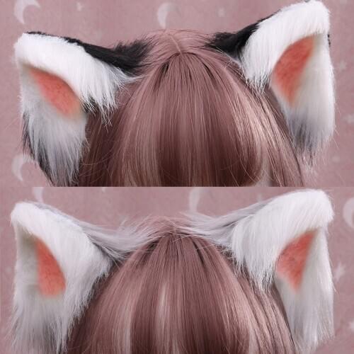 Simulation animal ear hair hoop plush animal dog dog dog ear cute wolf ear fox ear jk hairpin Lolita small object cute