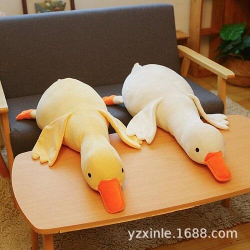 Cute Lying Down Goose Plush Doll Large Stuffed Toys Appease Kid Sleeping Long Pillow Bed Super Cute Doll Girl Pillow Hugs Gifts