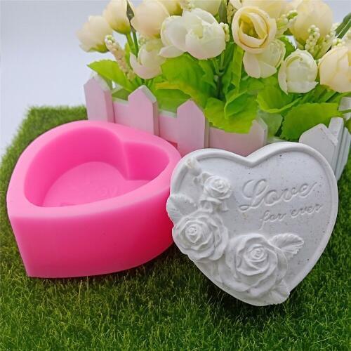 Heart Soap Molds Silicone Soap Mold Decorating Mousse Cake Gypsum Wax Silicone Mold
