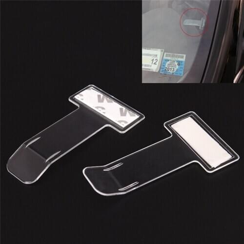 5 Pcs Portable Car Windscreen Parking Ticket Clear Permit Holder Clip Sticker