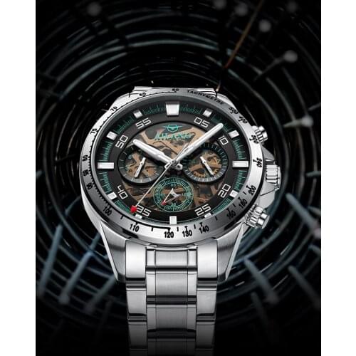AILANG 2021 New Mens Mechanical Watch Stainless Steel Automatic Hollow Luminous Waterproof Sports Luxury Top Brand Mens Watch