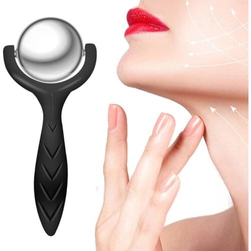Stainless steel Ice Massage Roller Ball ,Cold Hot Massage Ball with Handle ice roller for face & body massage Relief Pain Muscle