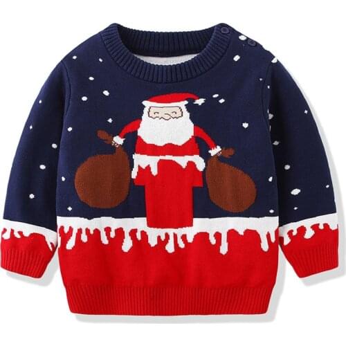 Christmas Autumn Winter Baby Girls Boy Long Sleeve Printing Knit Sweater Kids Girls Boy Pullover Sweaters Childrens Clothes