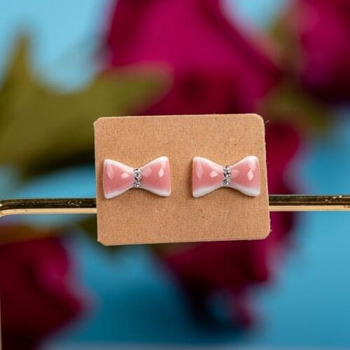 High-quality ceramic stud earrings with rhinestone anti-allergic ear acupuncture #LZ518 brincos de coraçao zestawy biżuterii